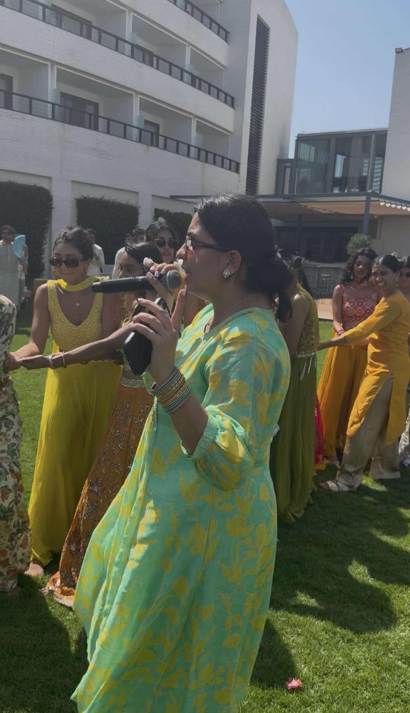 MC Devi at a colourful celebration